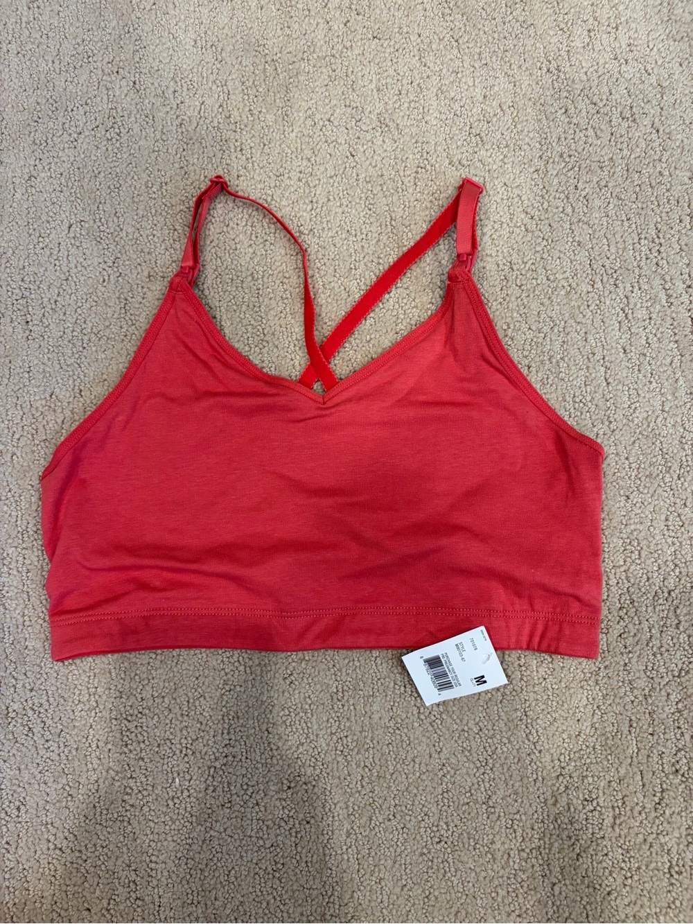 Motherhood Maternity Coral Seamless Nursing Bralette with Crisscross Straps